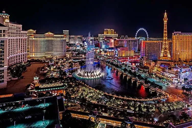The Las Vegas Strip lit up at night
