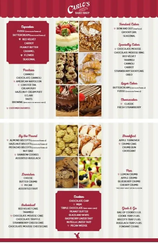 Carlos Bakery Menu