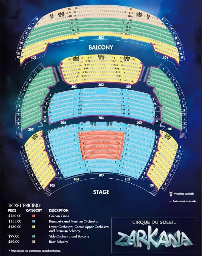 Zarkana Seating Map