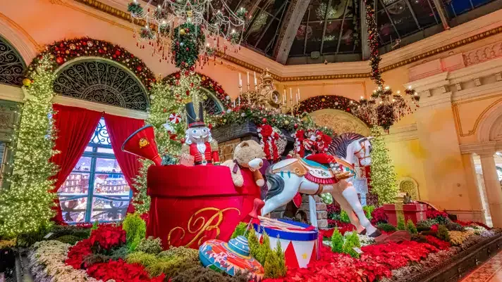 Bellagio Conservatory Holiday 2024 Santas toys