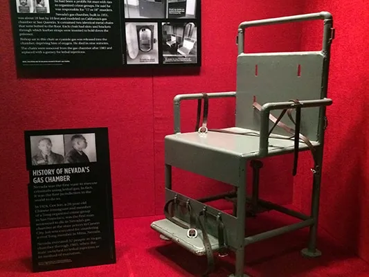 NEVADA GAS CHAMBER CHAIR at mob museum las vegas