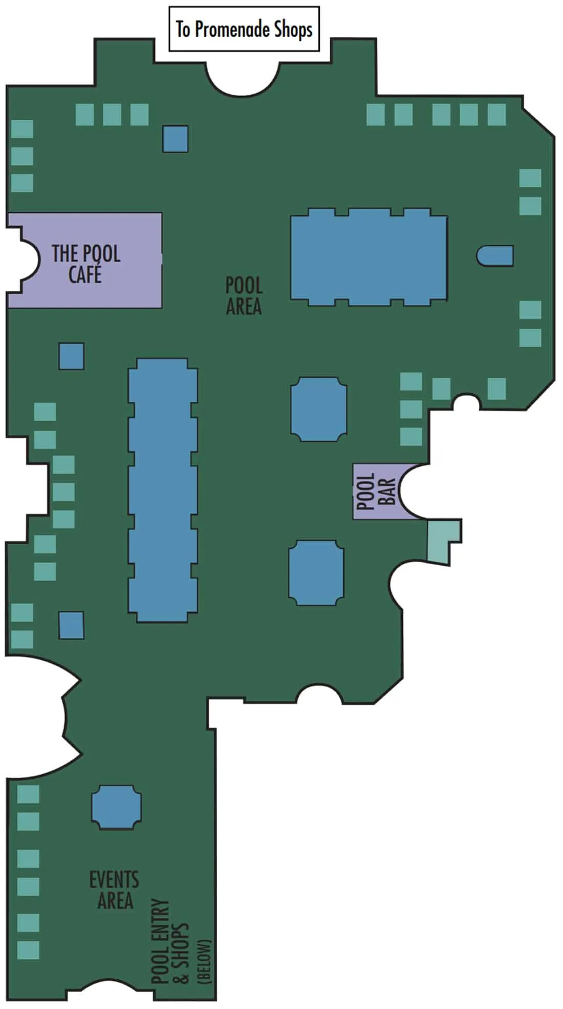 Bellagio Hotel Map Pool & Cabana Area