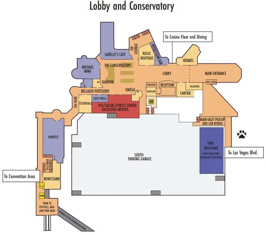 Bellagio Map Lobby and Conservatory