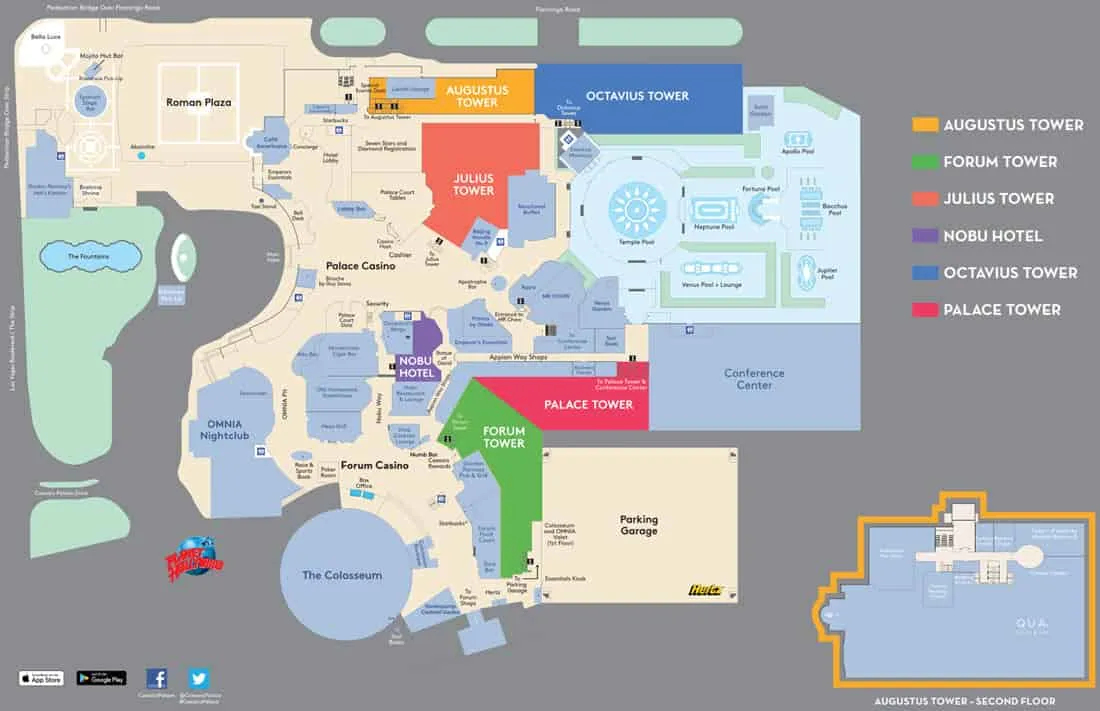 Caesars Palace Hotel Map