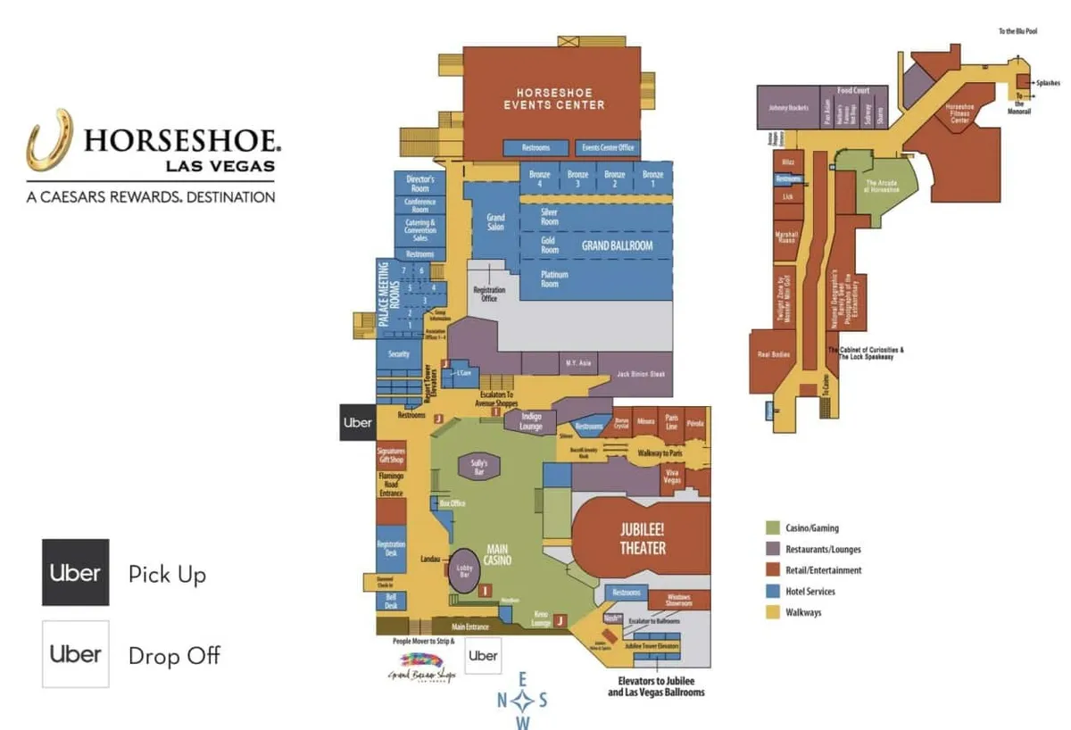 Horseshoe Las Vegas Map of Property