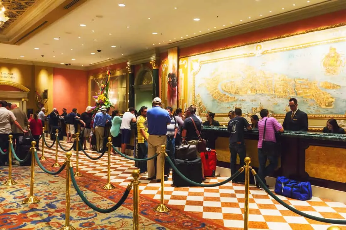 Las Vegas hotel check in and check out