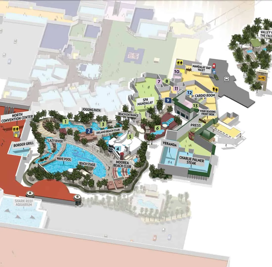 Mandalay Bay Hotel Map Resort Map