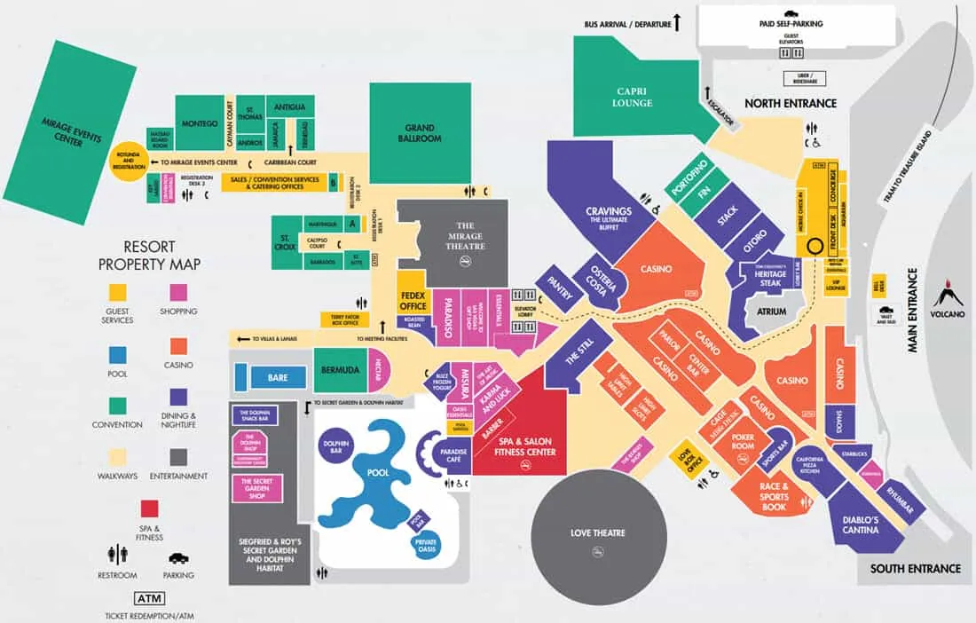Mirage Hotel Map