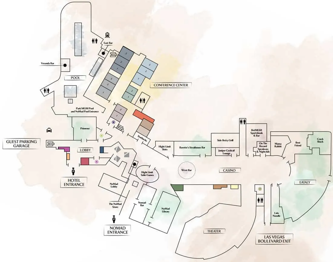 Park MGM Hotel Map
