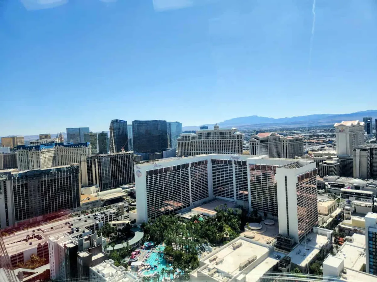 Flamingo Hotel and pool from High Roller