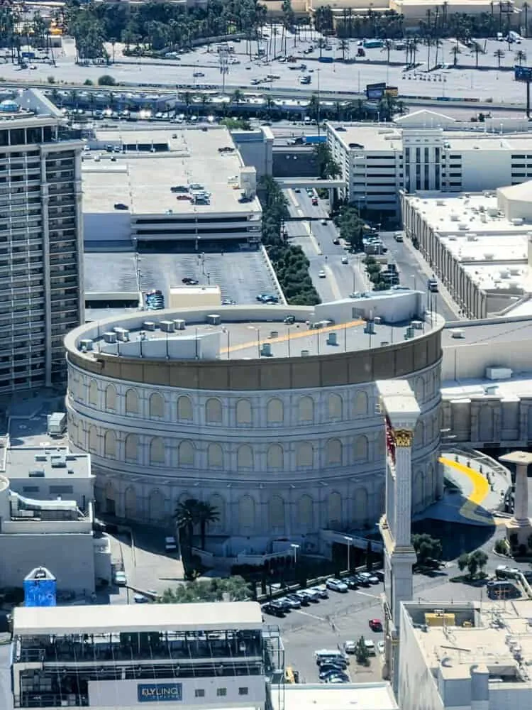 Caesars Palace Colosseum aerial view from High Roller