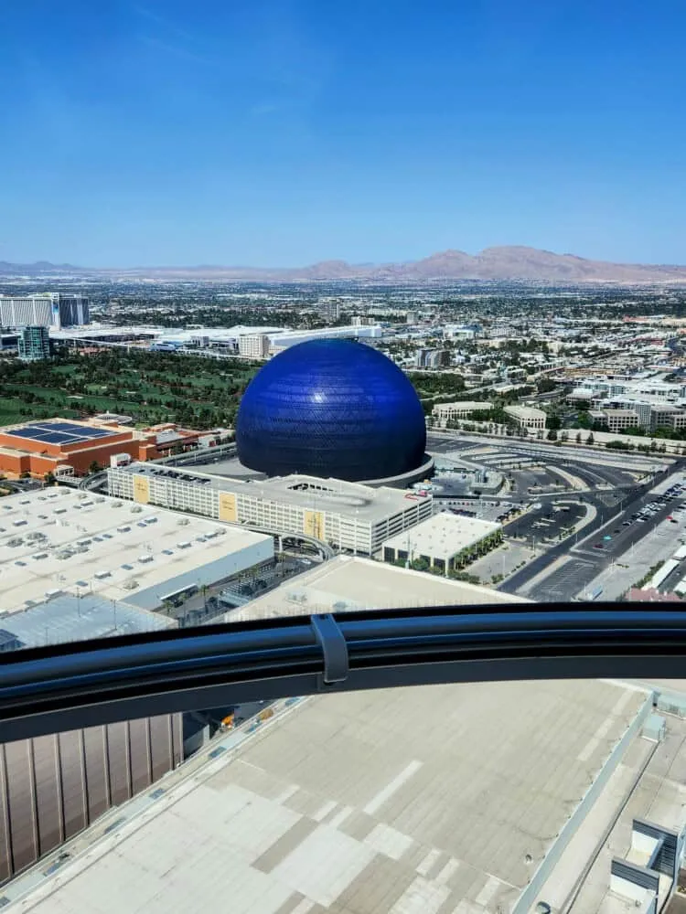 Aerial View of the Sphere from the High Roller daytime