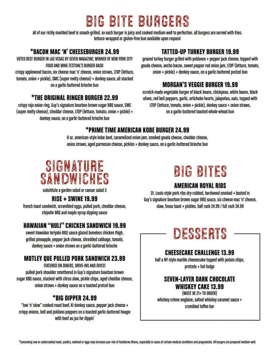 Guy Fieri Food Menu 2