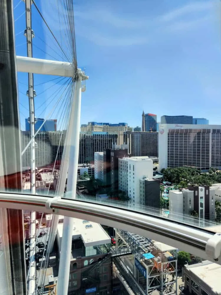 Half way up the high roller ride