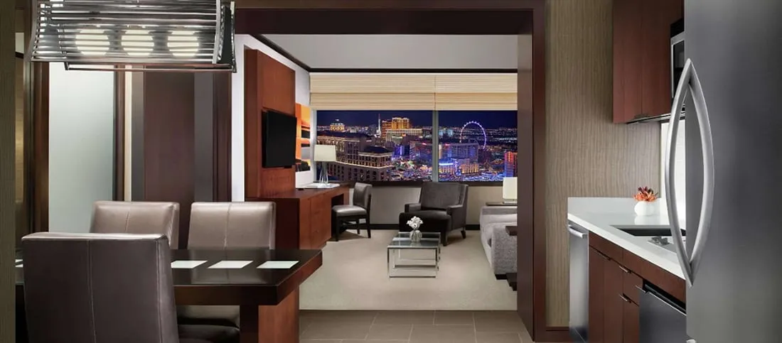 vdara hotel vdara suite living kitchen