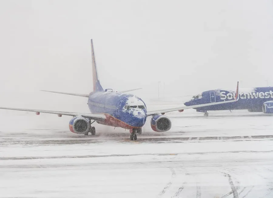 Snow at McCarran International Airport