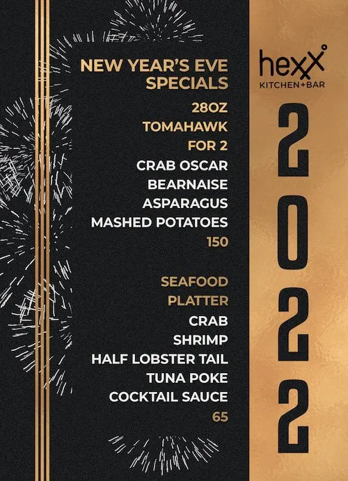 hexx new years eve menu