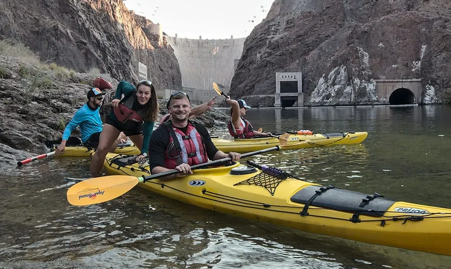 Kayak Hoover Dam with Hot Springs From Las Vegas by Evolution Expeditions