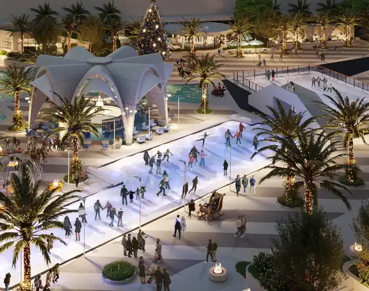 Oasis Ice Rink rendering at the Fontainebleau