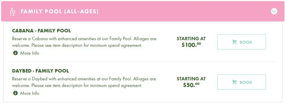 Flamingo Family Pool Cabana and Daybed Prices