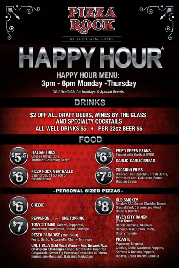 Happy Hour at Pizza Rock Las Vegas