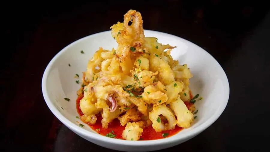 mandalay bay dining slice of vegas fried calamari