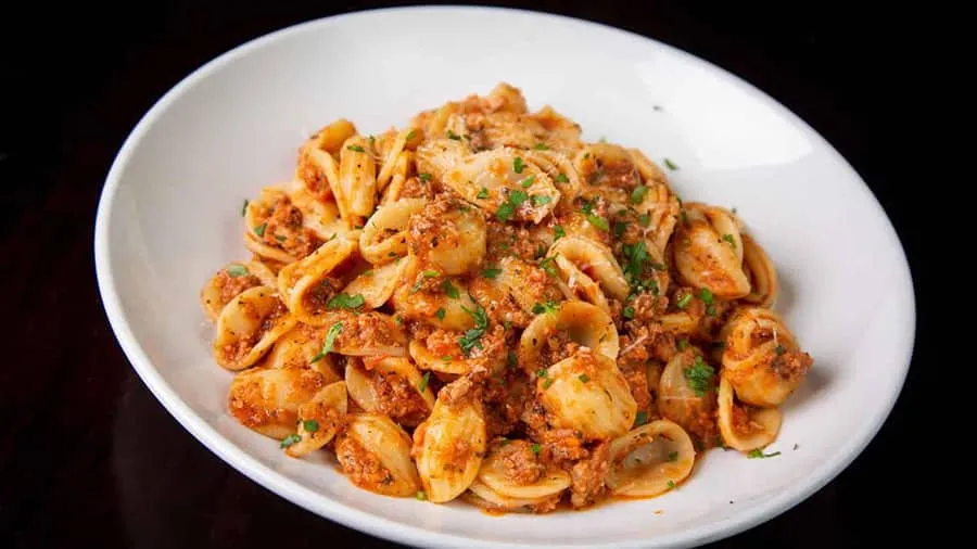 mandalay bay dining slice of vegas orecchiette bolognese