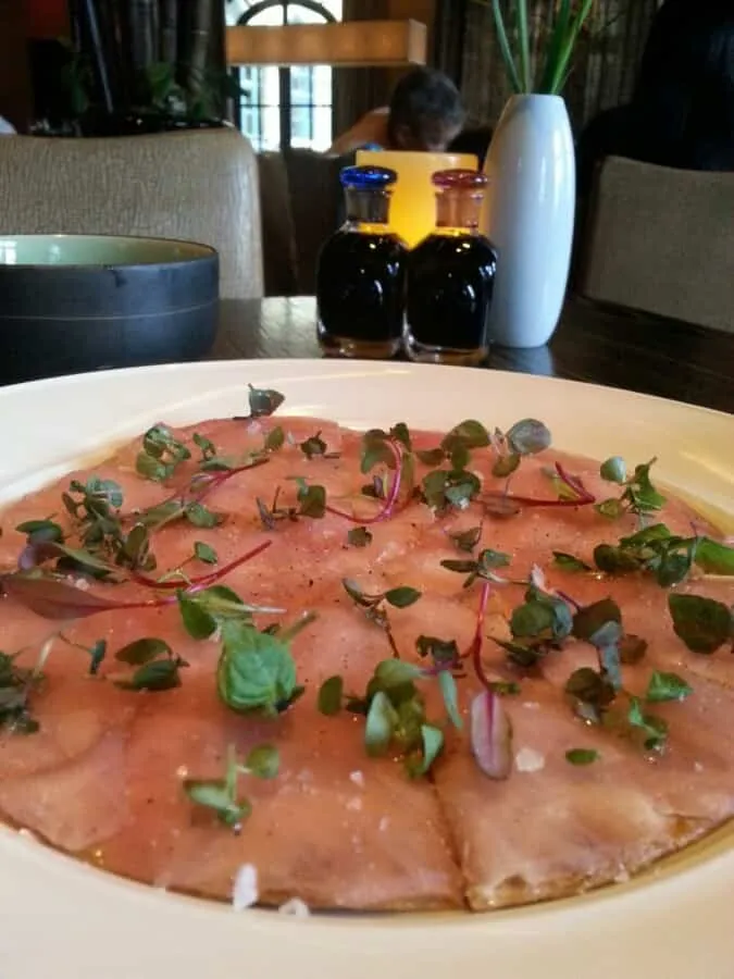 Big Eye Tuna Pizza at Yellowtail Bellagio
