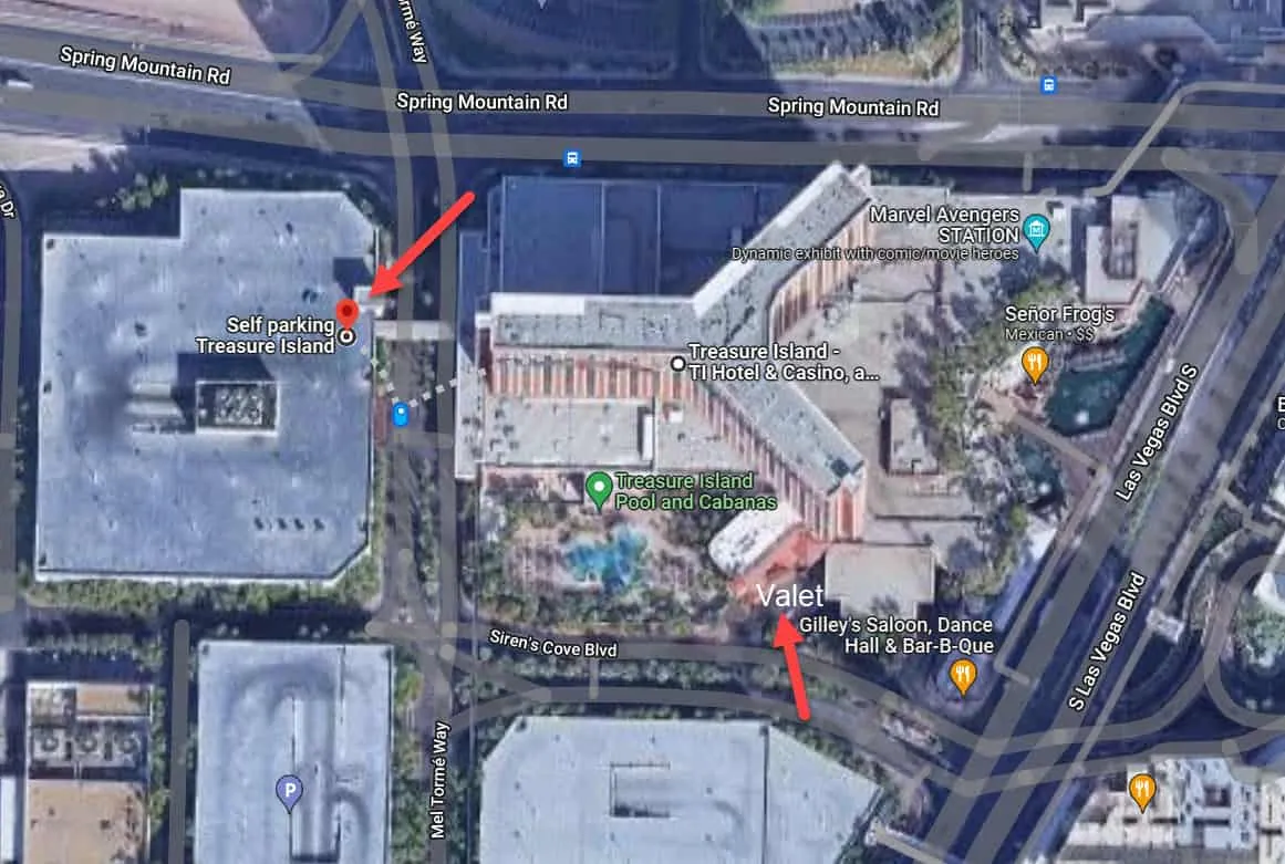 Treasure Island parking map