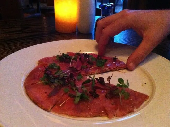 Tuna Pizza at Yellowtail Bellagio