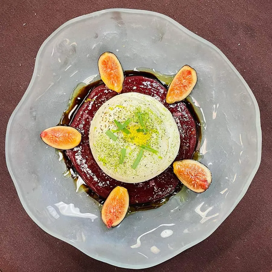 Burrata with fig