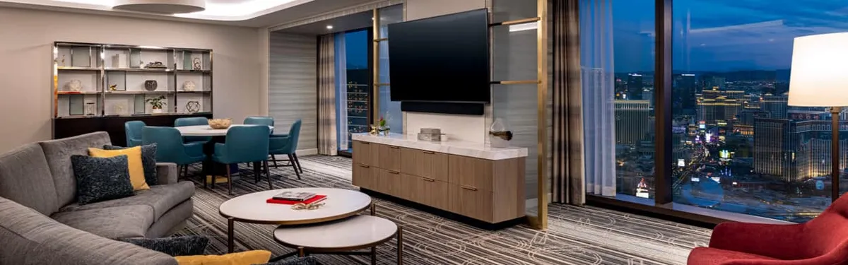 Strip View Two-bedroom Presidential Suite Living Area
