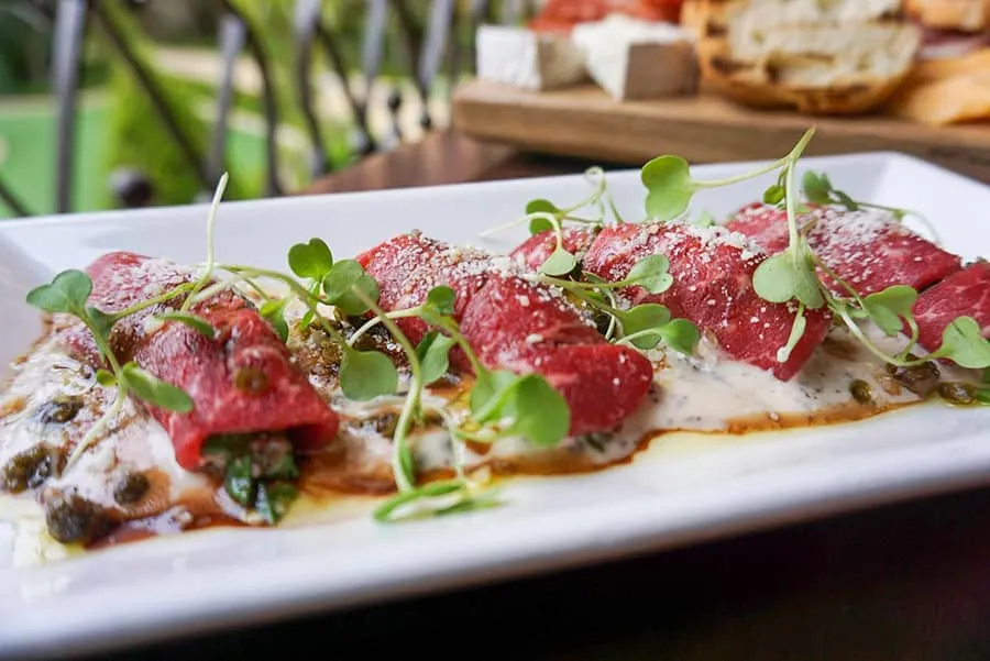 Beef Carpaccio at La Cave