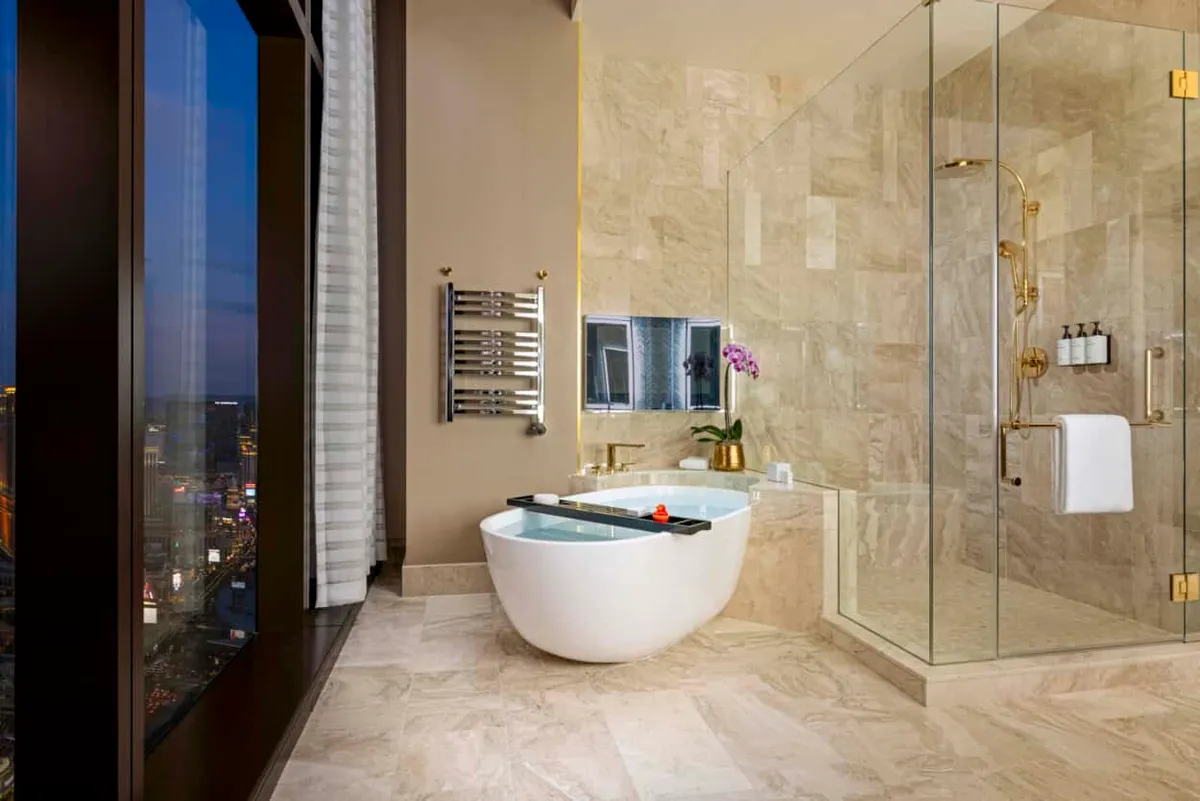 Partial and Strip View Deluxe Rooms Bathroom