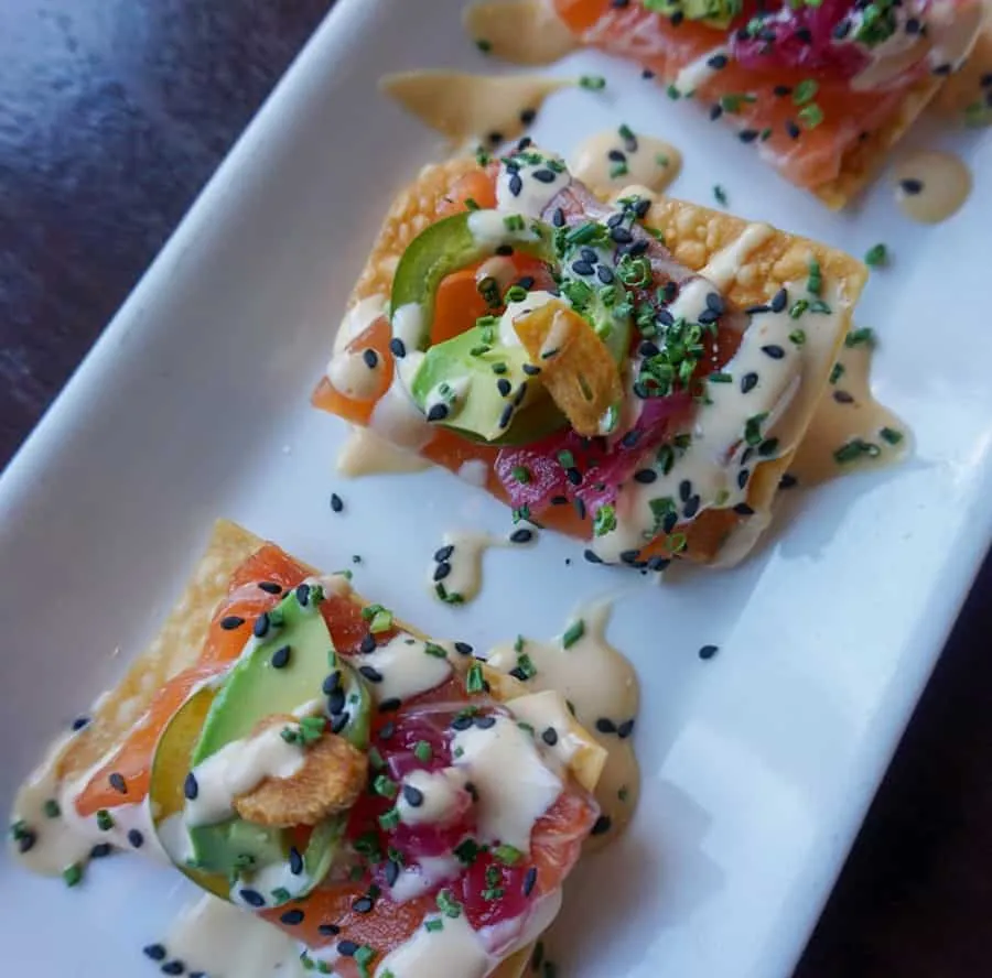 Salmon Sashimi Tostada