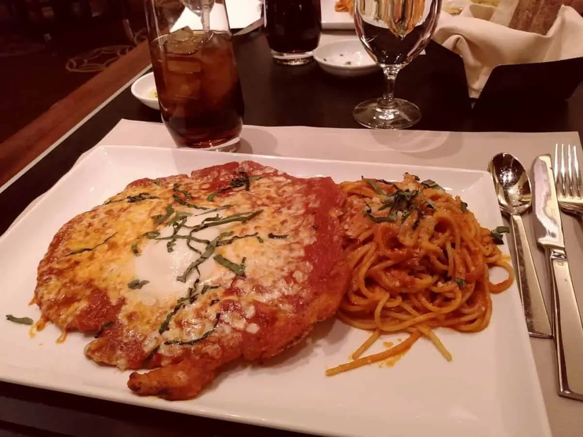 Chicken parmesan at Allegro Las Vegas