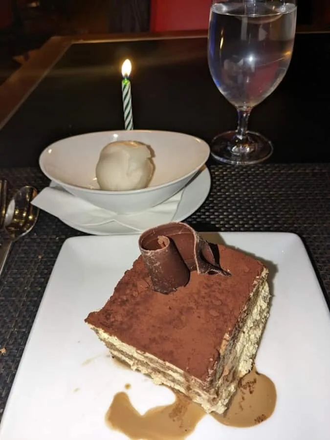 Tiramisu and desserts at Allegro