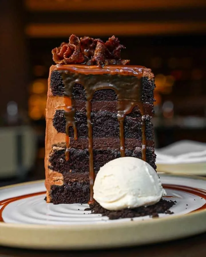 Bourbon Bacon Chocolate Cake at Yardbird