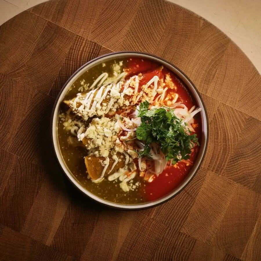 Chicken enchiladas divorciados