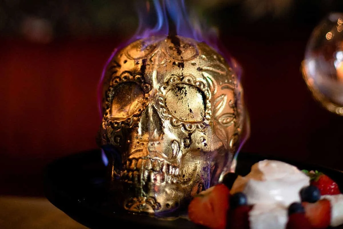 Flaming Skull at Chica