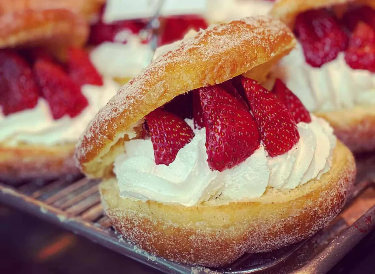 Strawberry Split at the Donut Bar