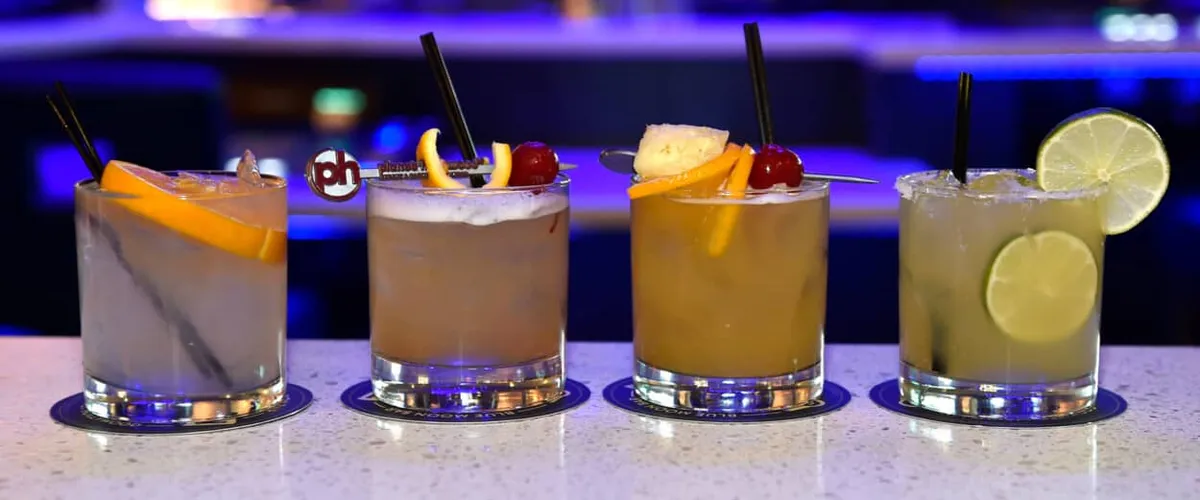 Specialty cocktails from Blue Moon Bar.