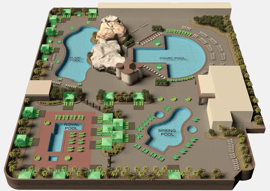 Excalibur Las Vegas Pool Property Map