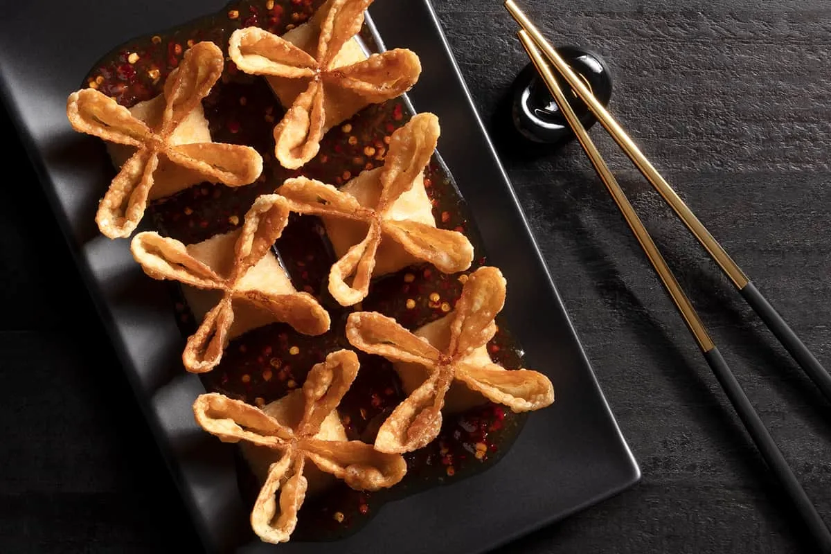 Hand-Folded Crab Wontons in Dim Sum
