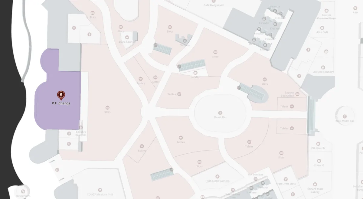 PF Changs Planet Hollywood Property Map