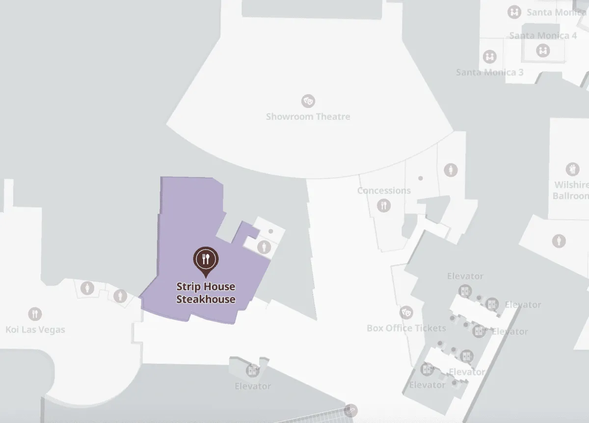 Planet Hollywood Steakhouse Property Map
