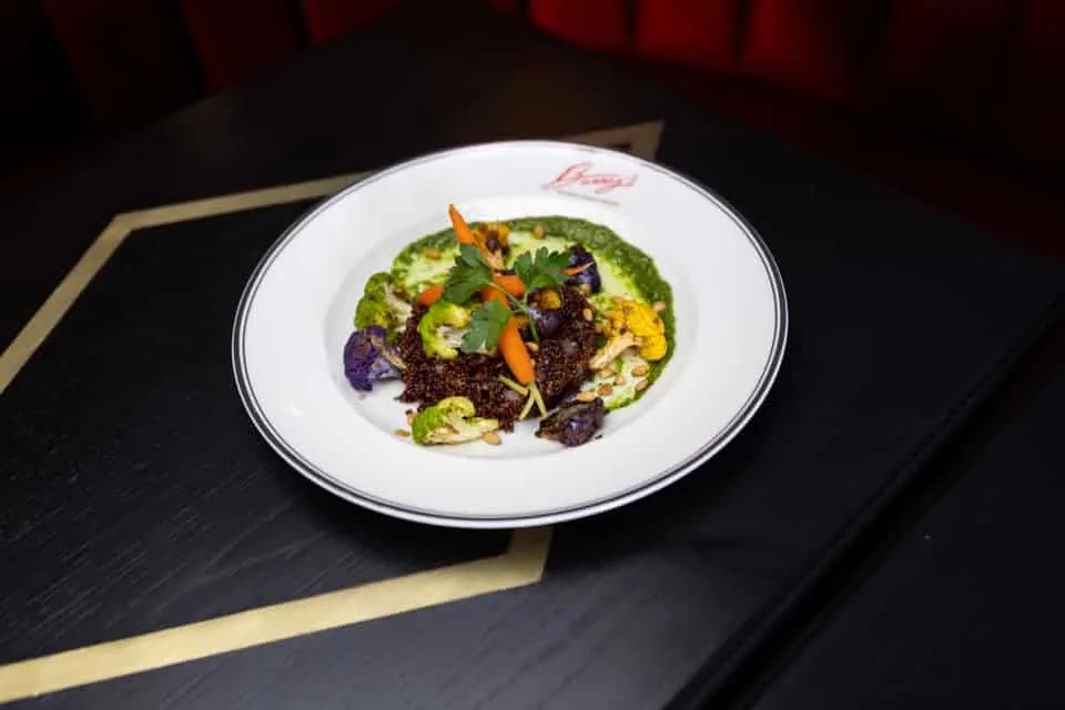roasted heirloom cauliflower in vegan menu