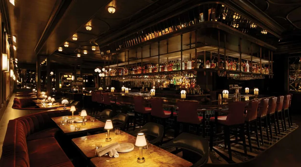 Bavette’s Steakhouse & Bar Interior Booth and Bar View