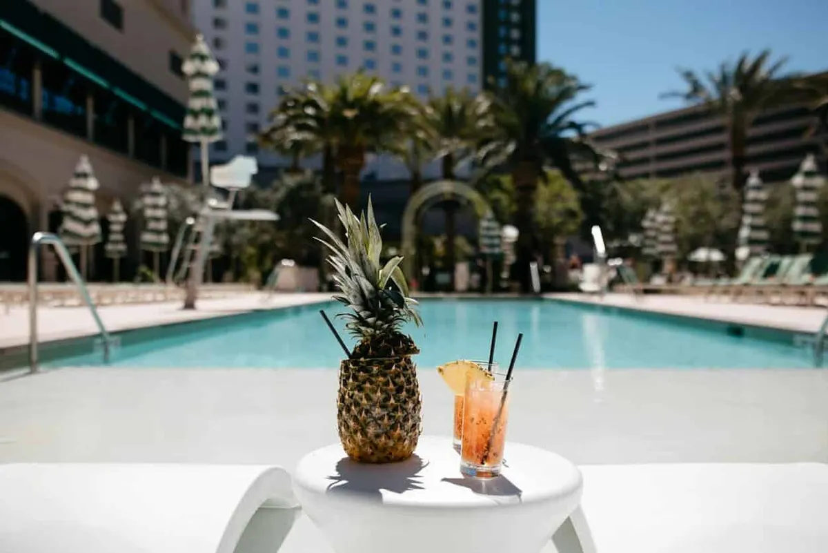 The pool area at Park MGM Las Vegas