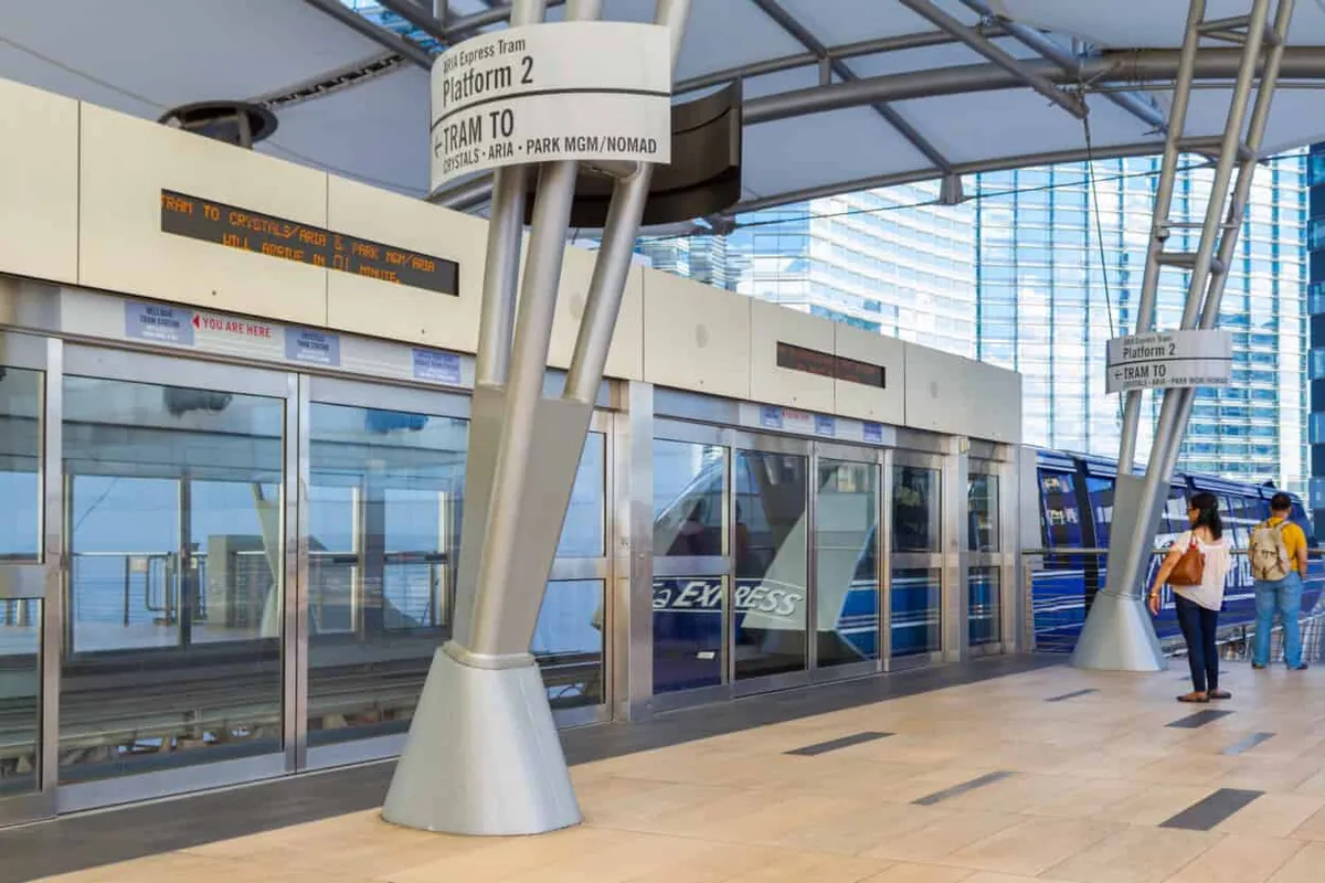 Aria Express Stops at Tram Station